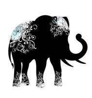 decoratief Indisch olifant.indian thema met ornamenten. vector geïsoleerd beeld