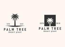 palm boom hipster wijnoogst logo vector icoon illustratie