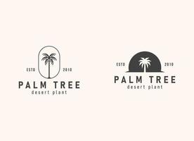 palm boom hipster wijnoogst logo vector icoon illustratie