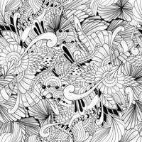 naadloos patroon met abstracte bloemen en bladeren vector