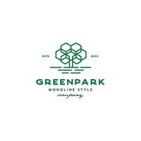 meetkundig groen park boom logo vector