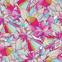 naadloos patroon met abstracte bloemen en bladeren vector