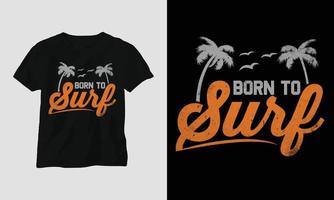 surfing t-shirt ontwerp, retro kleur vector