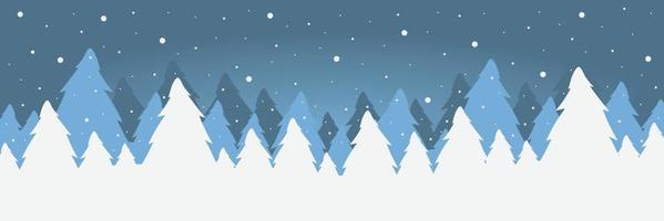 winter en sneeuw banier vector illustratie. abstract vlak minimalistische ontwerp landschap. winter verkoudheid besneeuwd seizoen.