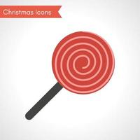 rood lolly, Kerstmis zoet snoep. Kerstmis icoon. vector illustratie