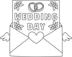 bruiloft dag brief geïsoleerd kleur bladzijde vector