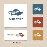 creatief idee en gemakkelijk concept vector vis boot logo ontwerp