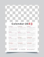 2023 muur kalender sjabloon ontwerp vector