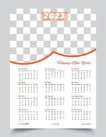 2023 muur kalender sjabloon ontwerp vector