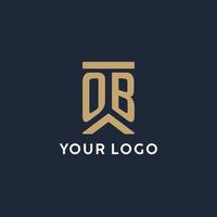 ob eerste monogram logo ontwerp in een rechthoekig stijl met gebogen zijden vector