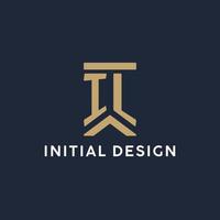 il eerste monogram logo ontwerp in een rechthoekig stijl met gebogen zijden vector