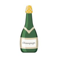 fles van Champagne Aan een wit achtergrond. vector illustratie