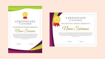 modern elegant certificaat landschap en portret sjabloon vector