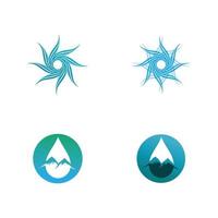 geïsoleerde ronde vorm logo. blauwe kleur logo. stromend water beeld. zee, oceaan, rivieroppervlak. vector
