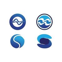 geïsoleerde ronde vorm logo. blauwe kleur logo. stromend water beeld. zee, oceaan, rivieroppervlak. vector