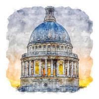 london verenigd koninkrijk aquarel schets hand getekende illustratie vector