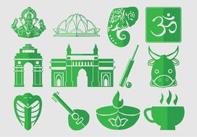 Icon Set Van India vector