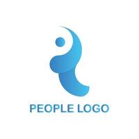 abstract logo dat lijkt op een persoon, en is blauw. vector