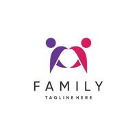 familie logo ontwerp met modern stijl premie vector