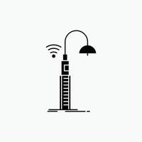 lichten. straat. Wifi. slim. technologie glyph icoon. vector geïsoleerd illustratie