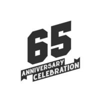 65 verjaardag viering groeten kaart, 65ste jaren verjaardag vector