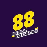 88e verjaardag viering vector ontwerp, 88 jaren verjaardag