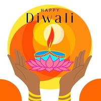 schattig tekenfilm illustratie van diwali dag vector