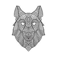 wolf hoofd tekening vector