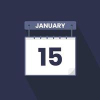 15e januari kalender icoon. januari 15 kalender datum maand icoon vector illustrator