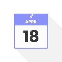 april 18 kalender icoon. datum, maand kalender icoon vector illustratie