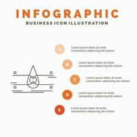 water. toezicht houden. schoon. veiligheid. slim stad infographics sjabloon voor website en presentatie. lijn grijs icoon met oranje infographic stijl vector illustratie