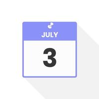 juli 3 kalender icoon. datum, maand kalender icoon vector illustratie