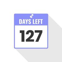 127 dagen links countdown verkoop icoon. 127 dagen links naar Gaan promotionele banier vector