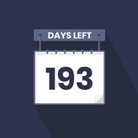 193 dagen links countdown voor verkoop Promotie. 193 dagen links naar Gaan promotionele verkoop banier vector