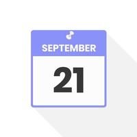 september 21 kalender icoon. datum, maand kalender icoon vector illustratie