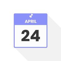 april 24 kalender icoon. datum, maand kalender icoon vector illustratie