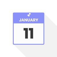 januari 11 kalender icoon. datum, maand kalender icoon vector illustratie