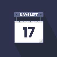 17 dagen links countdown voor verkoop Promotie. 17 dagen links naar Gaan promotionele verkoop banier vector