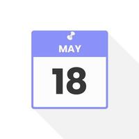 mei 18 kalender icoon. datum, maand kalender icoon vector illustratie