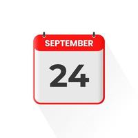 24e september kalender icoon. september 24 kalender datum maand icoon vector illustrator