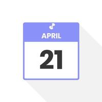 april 21 kalender icoon. datum, maand kalender icoon vector illustratie