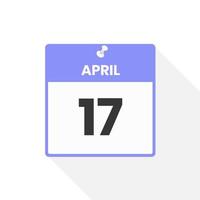 april 17 kalender icoon. datum, maand kalender icoon vector illustratie