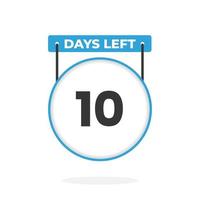 10 dagen links countdown voor verkoop Promotie. 10 dagen links naar Gaan promotionele verkoop banier vector