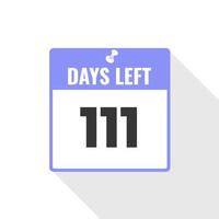 111 dagen links countdown verkoop icoon. 111 dagen links naar Gaan promotionele banier vector