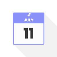 juli 11 kalender icoon. datum, maand kalender icoon vector illustratie