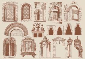 Bruine Architectuurelementen vector