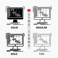 staat. sollicitatie. dauw. digitaal. sequencer icoon in dun. normaal. stoutmoedig lijn en glyph stijl. vector illustratie