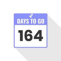 164 dagen links countdown verkoop icoon. 164 dagen links naar Gaan promotionele banier vector
