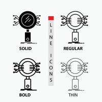 analyse. zoeken. informatie. Onderzoek. veiligheid icoon in dun. normaal. stoutmoedig lijn en glyph stijl. vector illustratie