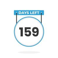 159 dagen links countdown voor verkoop Promotie. 159 dagen links naar Gaan promotionele verkoop banier vector